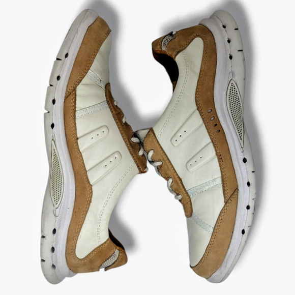 Clarks Unstructured | Two-Tone Leather Casual Comfort Sneakers Women's Size 7 - Picture 6 of 9